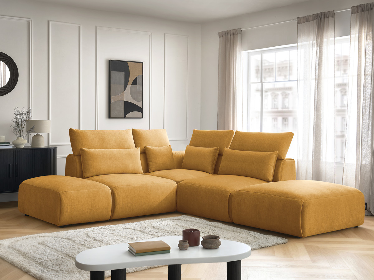 Bobochic Jana Ecksofa Samt Gelb