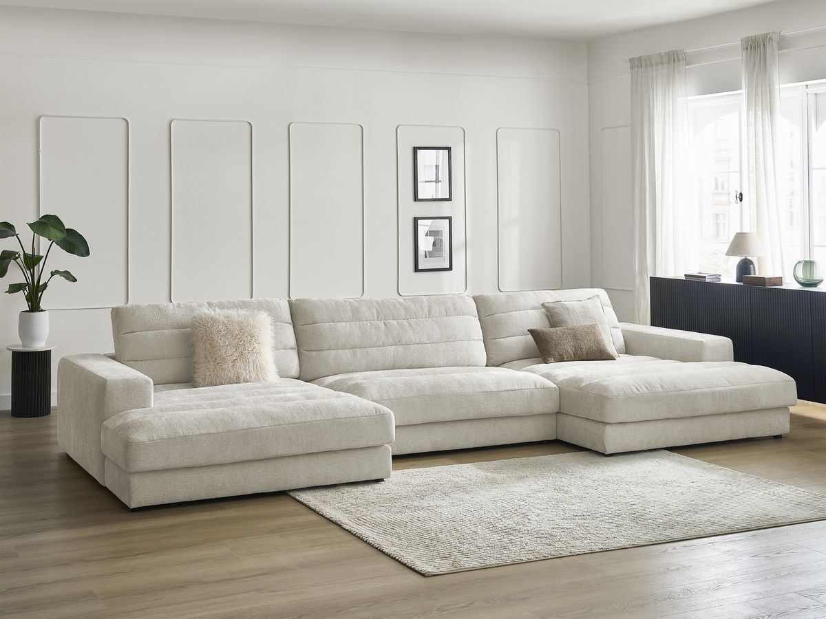 Bobochic Sierra Wohnlandschaft Strukturstoff Beige