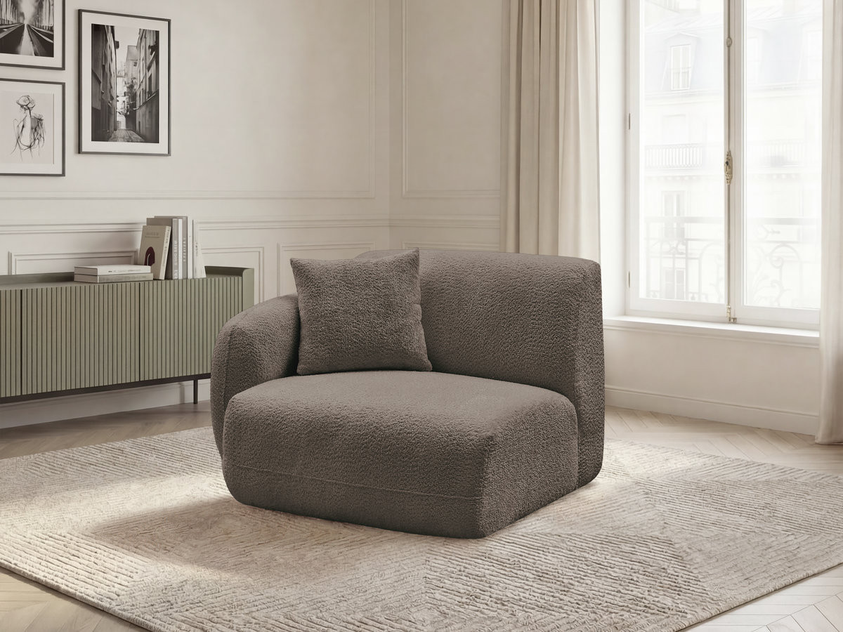Bobochic Anda Sofamodul 1-Sitzer 104 × 103 cm Chenille Taupe Ecke links