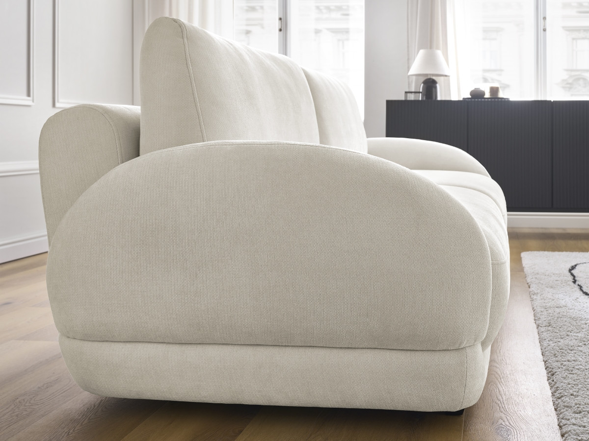Bobochic Monica Schlafsofa 3-Sitzer mit Bettkasten Stoff Weiß
