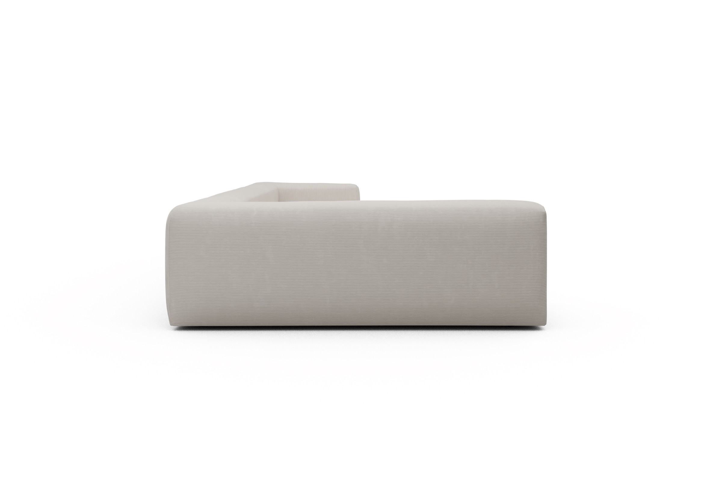 Wohnlandschaft Fred Chaiselongue rechts mit 2-Sitzer und lange Armlehne links Kord Corduroy 594-Ivory