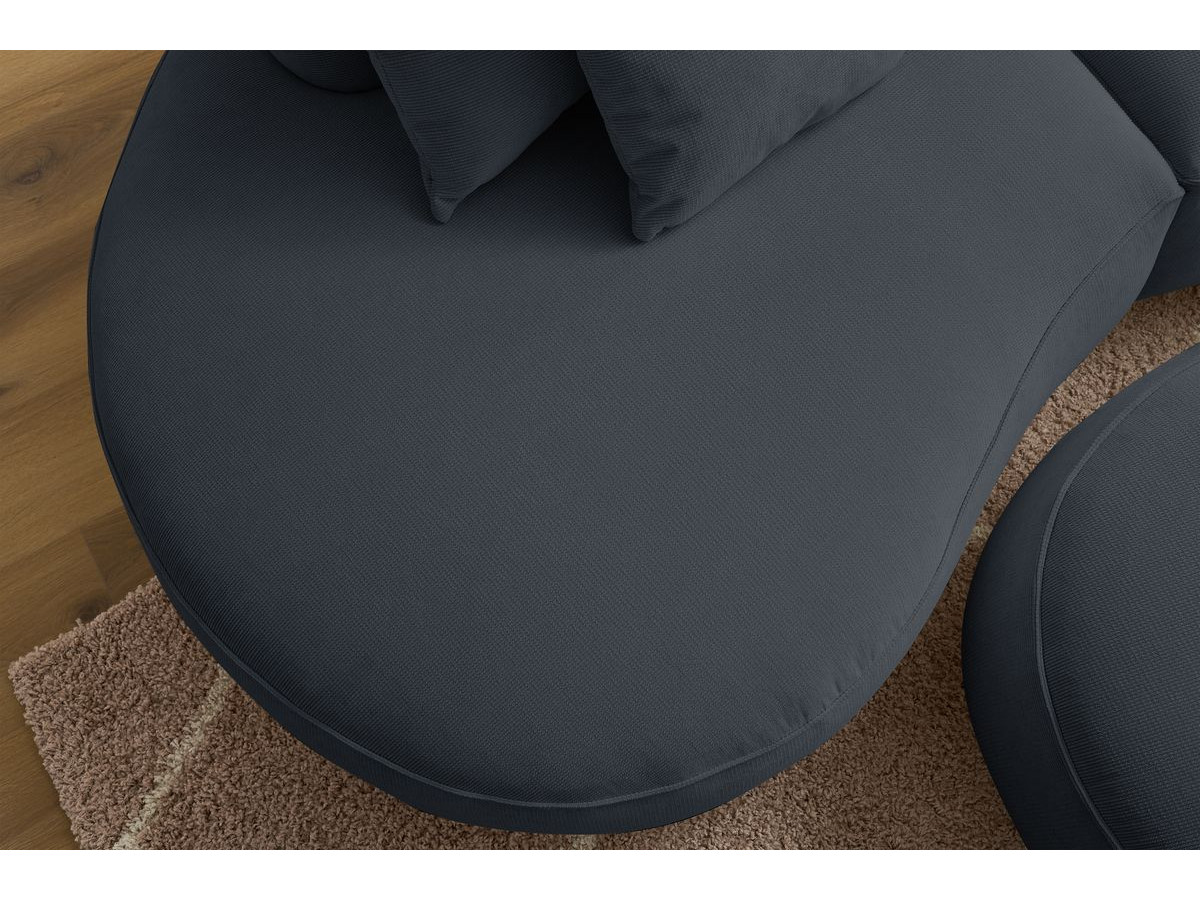 Bobochic Saint-germain Sofa 5-Sitzer mit Pouf Strukturstoff Dunkelgrau