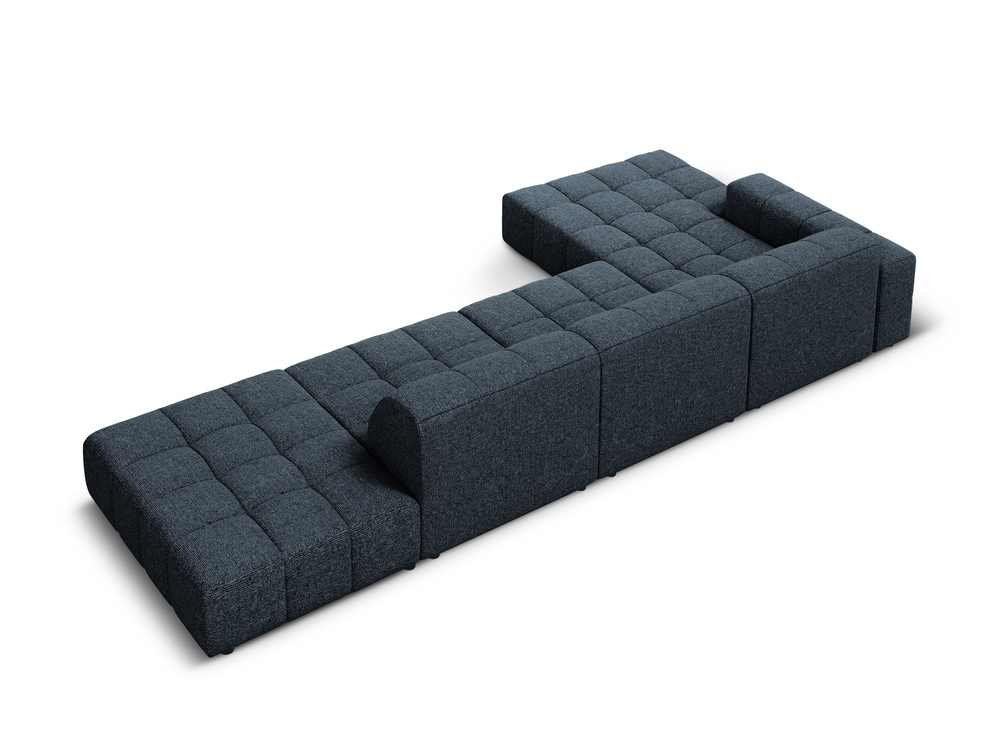 Cosmopolitan Design Ecksofa Chicago 5-Sitzer offen Chenille Haga Königsblau Links