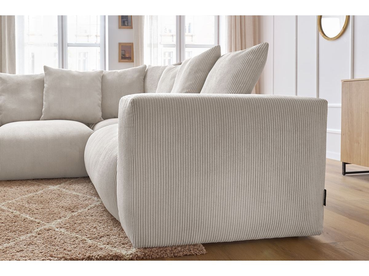 Bobochic Voltaire Ecksofa 268 × 214 cm Cordsamt Beige Ecke links