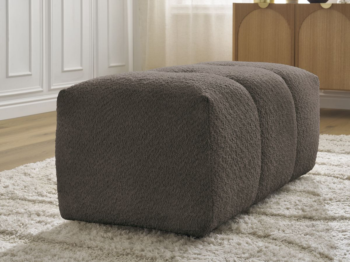 Bobochic Roxelane Pouf Bouclé-Stoff Braun