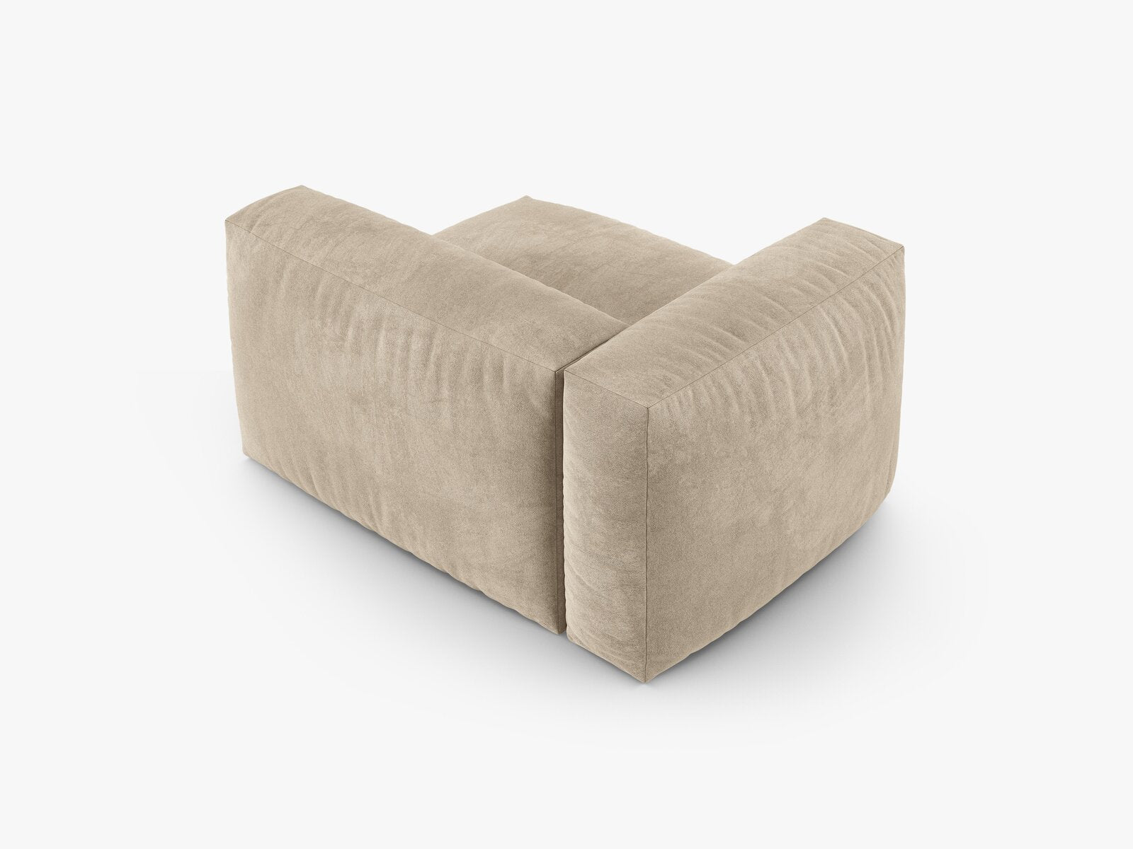 Micadoni Eckmodul mit Armlehne Martina 1-Sitzer 90cm Sitztiefe Links Samt Vogue Helles Beige
