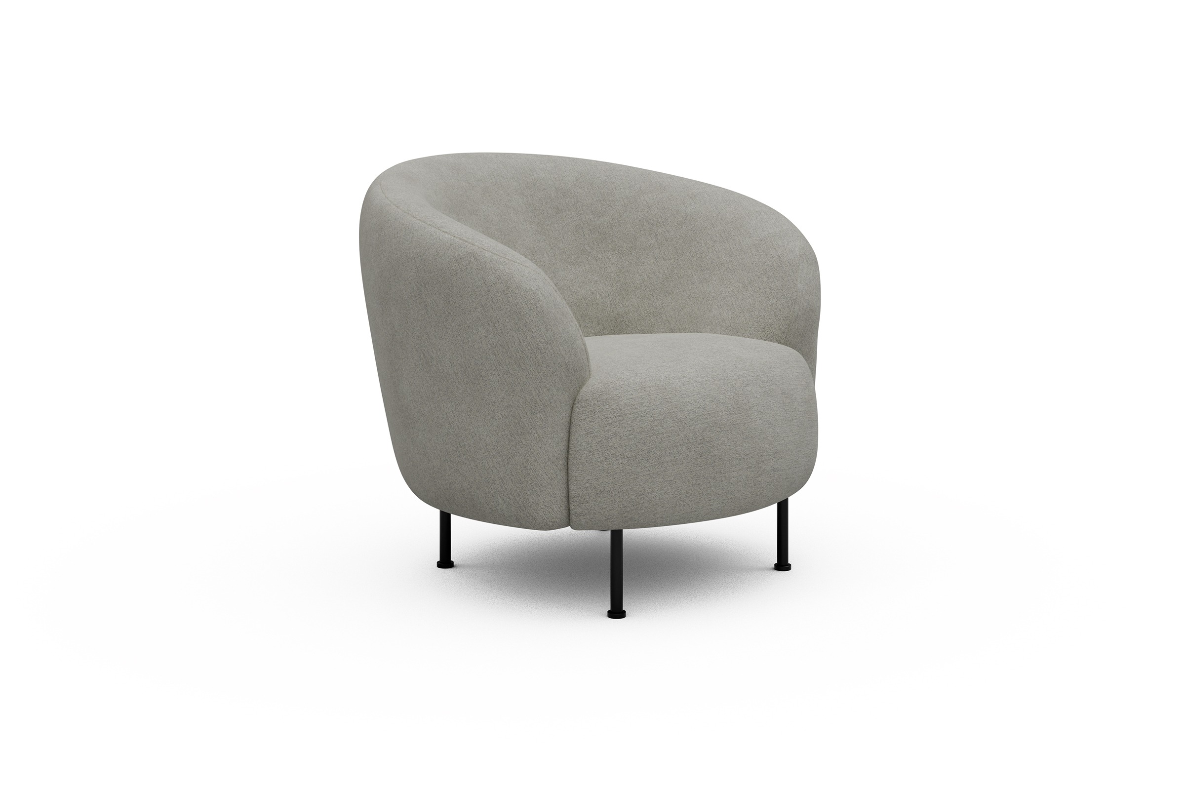 Sessel Ronda Metallbeine Schwarz Carreno-Moon-Stone-White