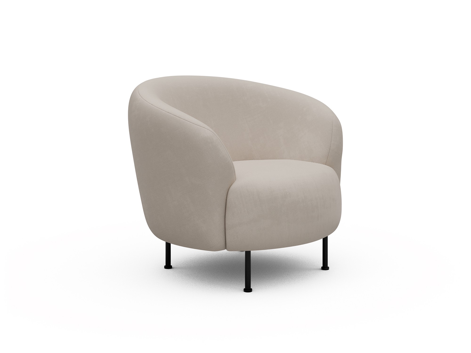 Sessel Ronda Metallbeine Schwarz Kord Cordufine 311-Off-White