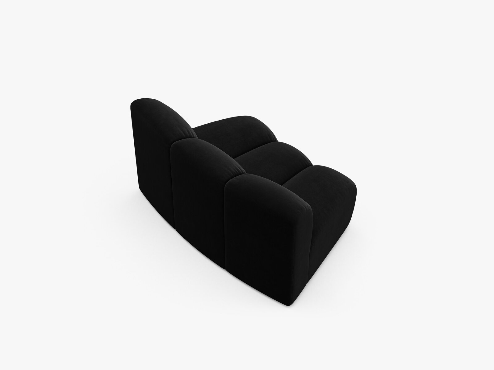 Micadoni Modul Armlos Lupine 1-Sitzer Large Samt Salvador Schwarz