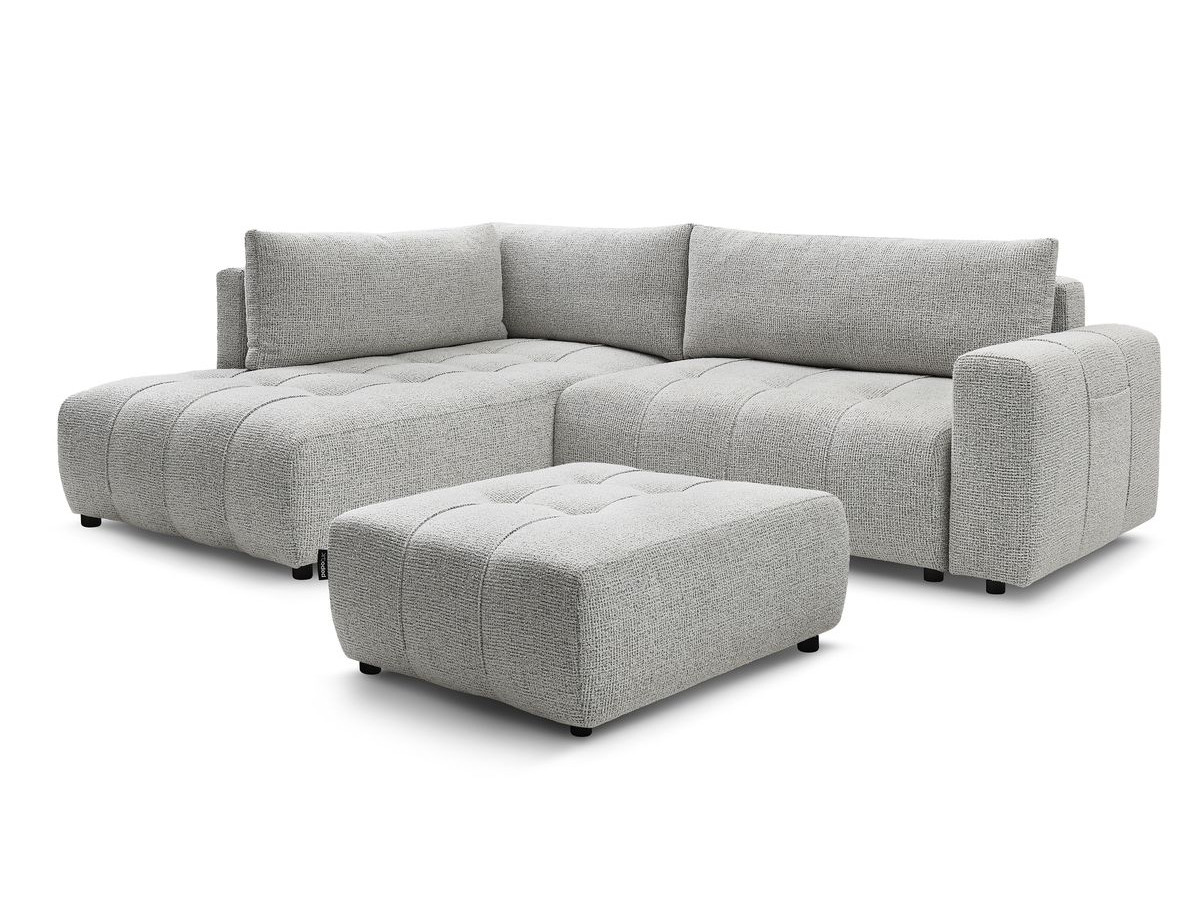 Bobochic Arsene Ecksofa mit Schlaffunktion und Bettkasten und Pouf 277 × 200 cm