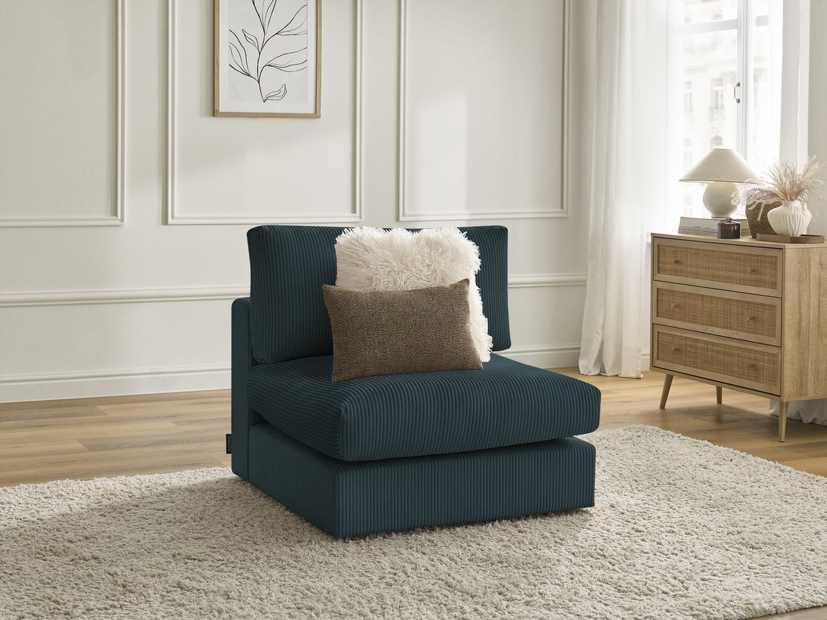 Bobochic Paris Sofamodul 1-Sitzer Cordsamt Dunkelblau