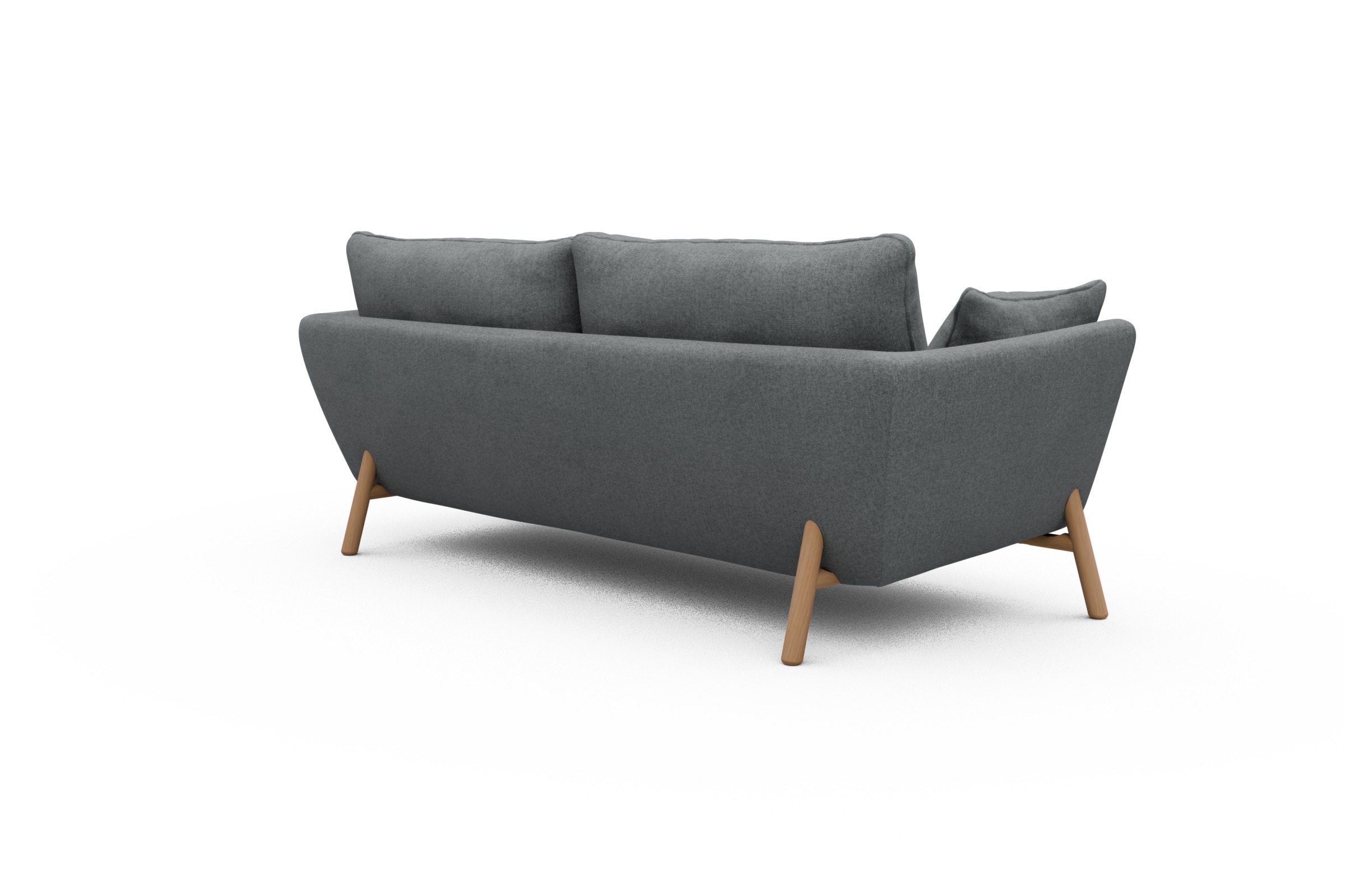 Sofa Emil 3-Sitzer Beinfarbe Eiche Natur Casone-Gravel-Grey