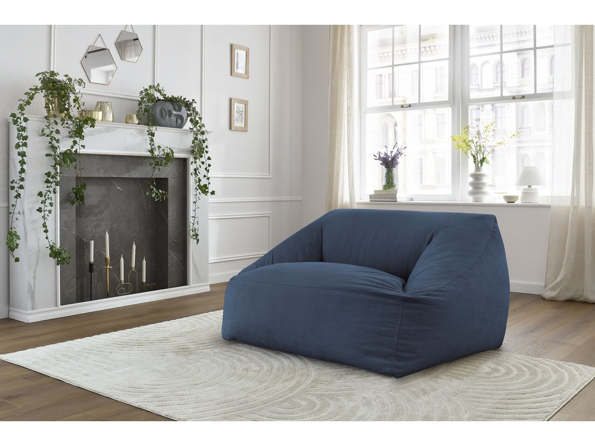 Bobochic Lilibet Pouf Cordsamt Dunkelblau