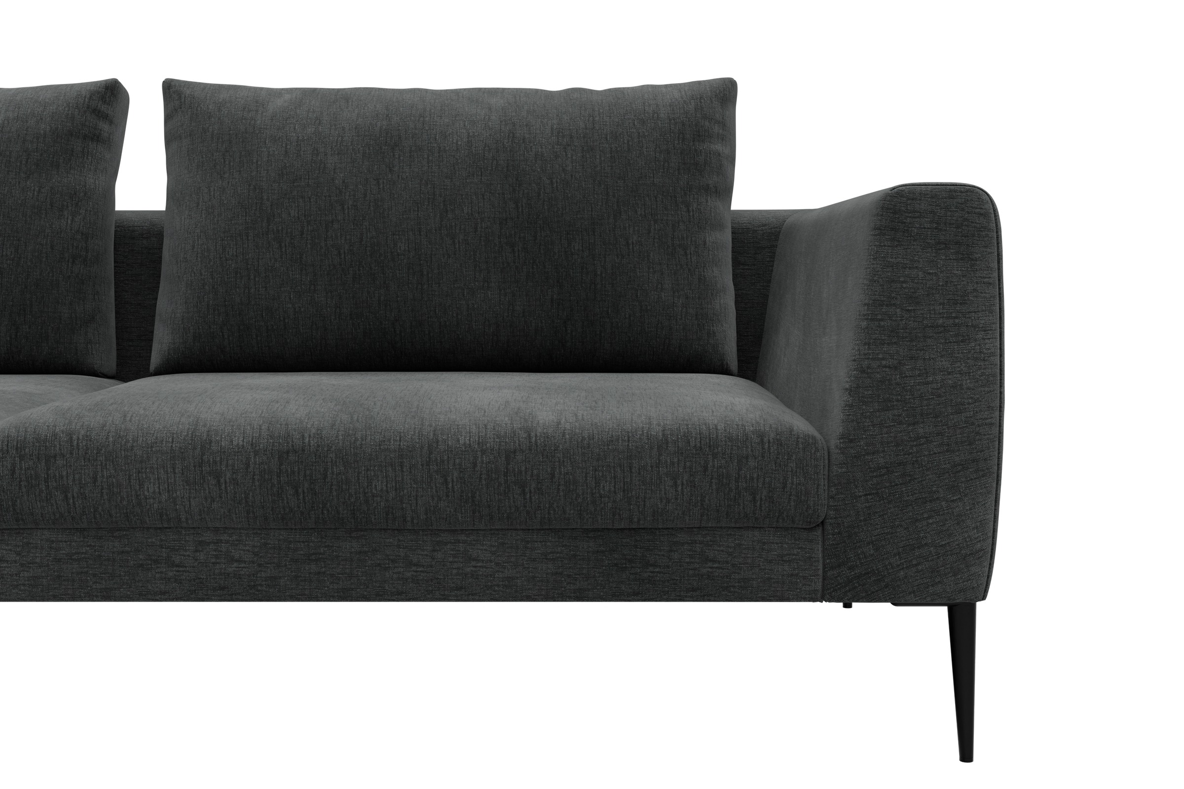 Ecksofa Paul Relax-Ecke rechts mit 2-Sitzer Smooth-Deep-Warm-Grey