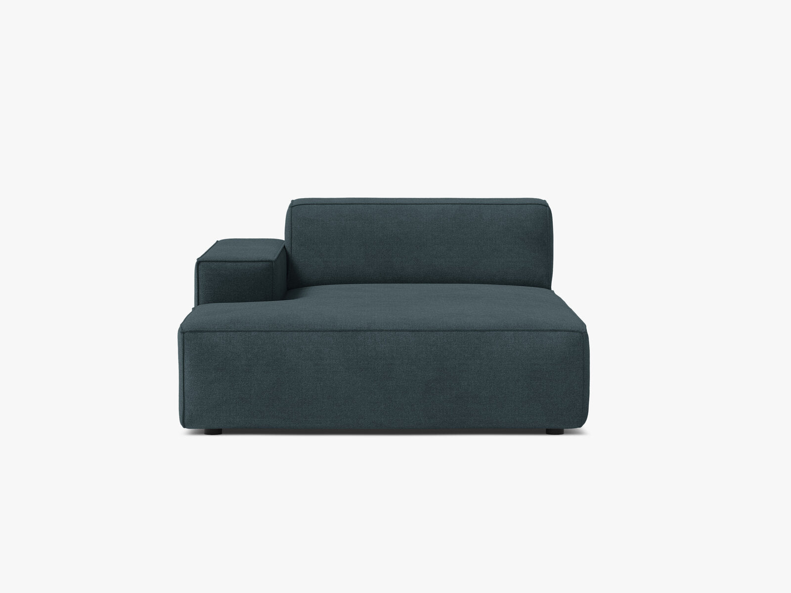 Micadoni Jodie Chaiselongue Links Strukturierter Stoff Liberty Dunkelpetrol