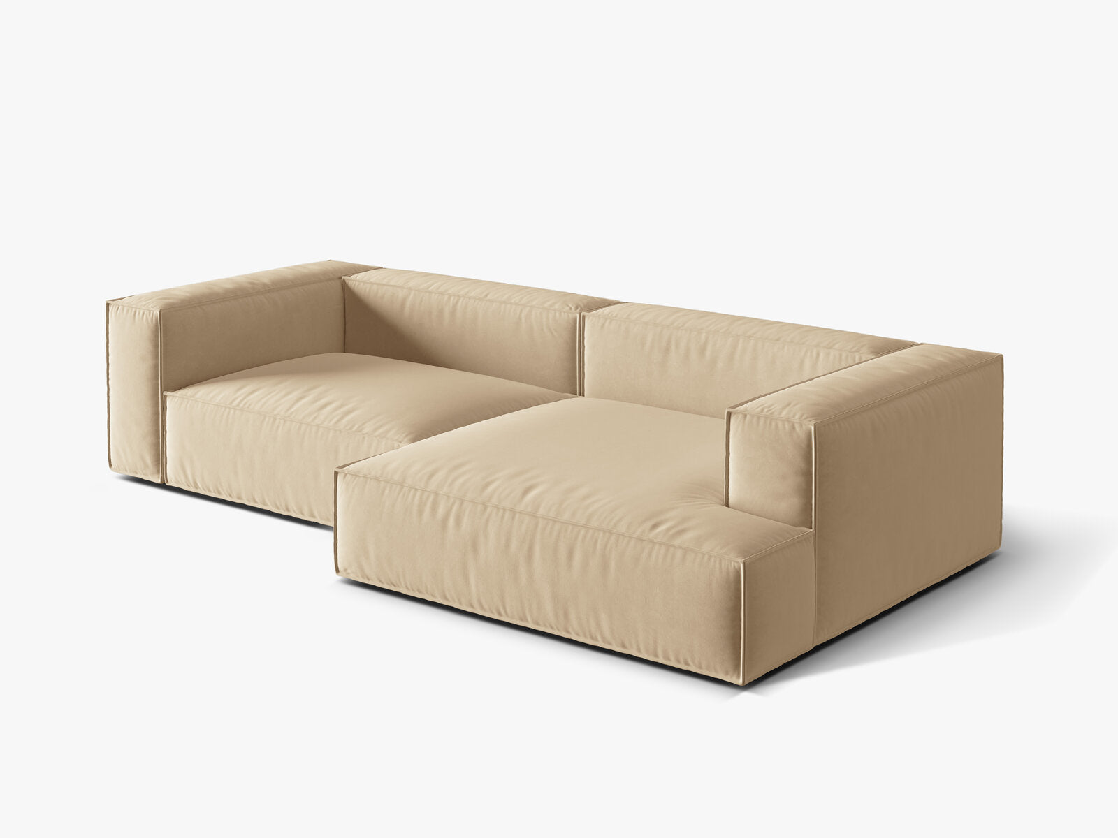 Micadoni Ecksofa Nuria 4-Sitzer Rechts Samt Nude