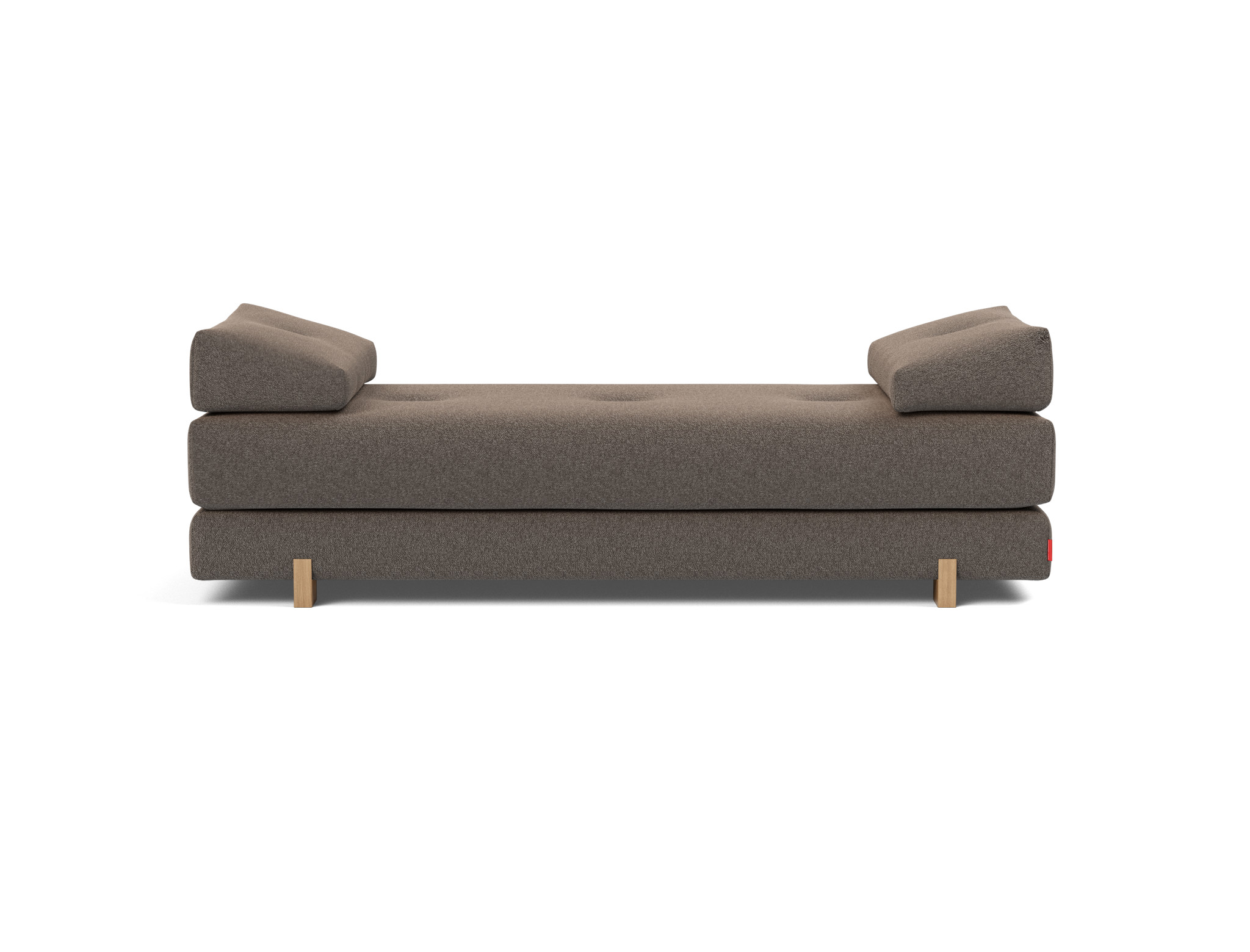 Tagesbett Sigmund Boucle Skandi 530-Taupe Beine Drip Eiche