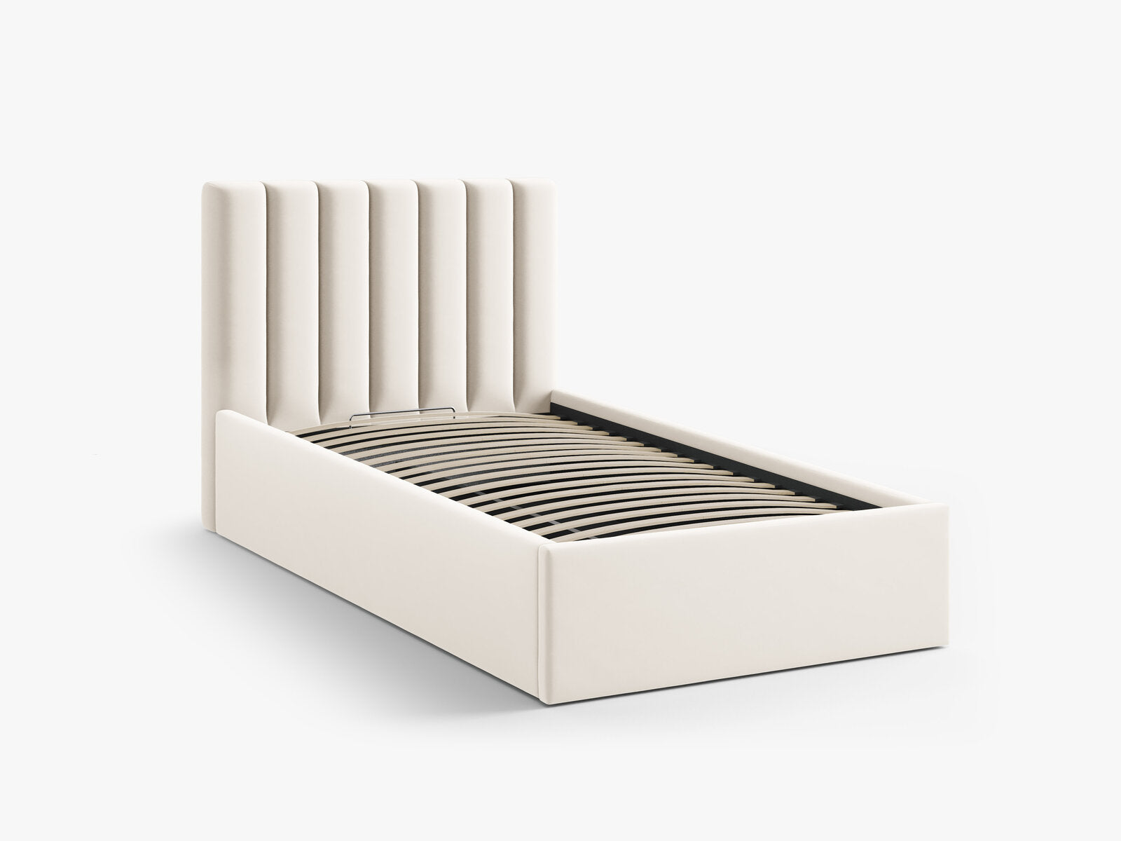 Micadoni Polsterbett Allison Samt Bluvel Helles Beige