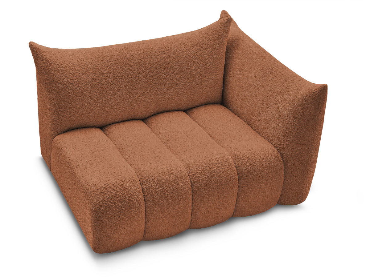 Bobochic Azra Sofamodul 2-Sitzer 143 × 112 cm Bouclé-Stoff Orange Ecke rechts