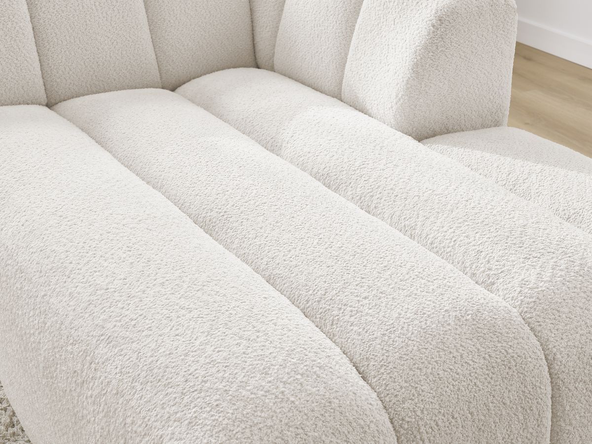 Bobochic Annecy Méridienne-Modul Bouclé-Stoff Weiß Ecke rechts