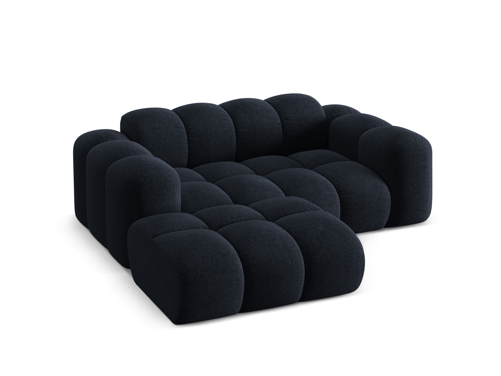 Cosmopolitan Design Ecksofa Treno 2-Sitzer Chenille Eden Marineblau Links