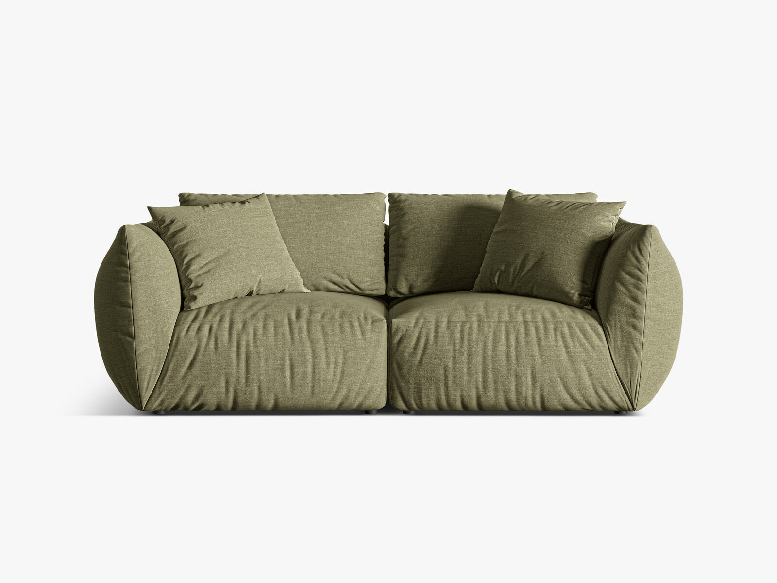 Micadoni Sofa Chris 3-Sitzer Strukturierter Stoff Hellgrün
