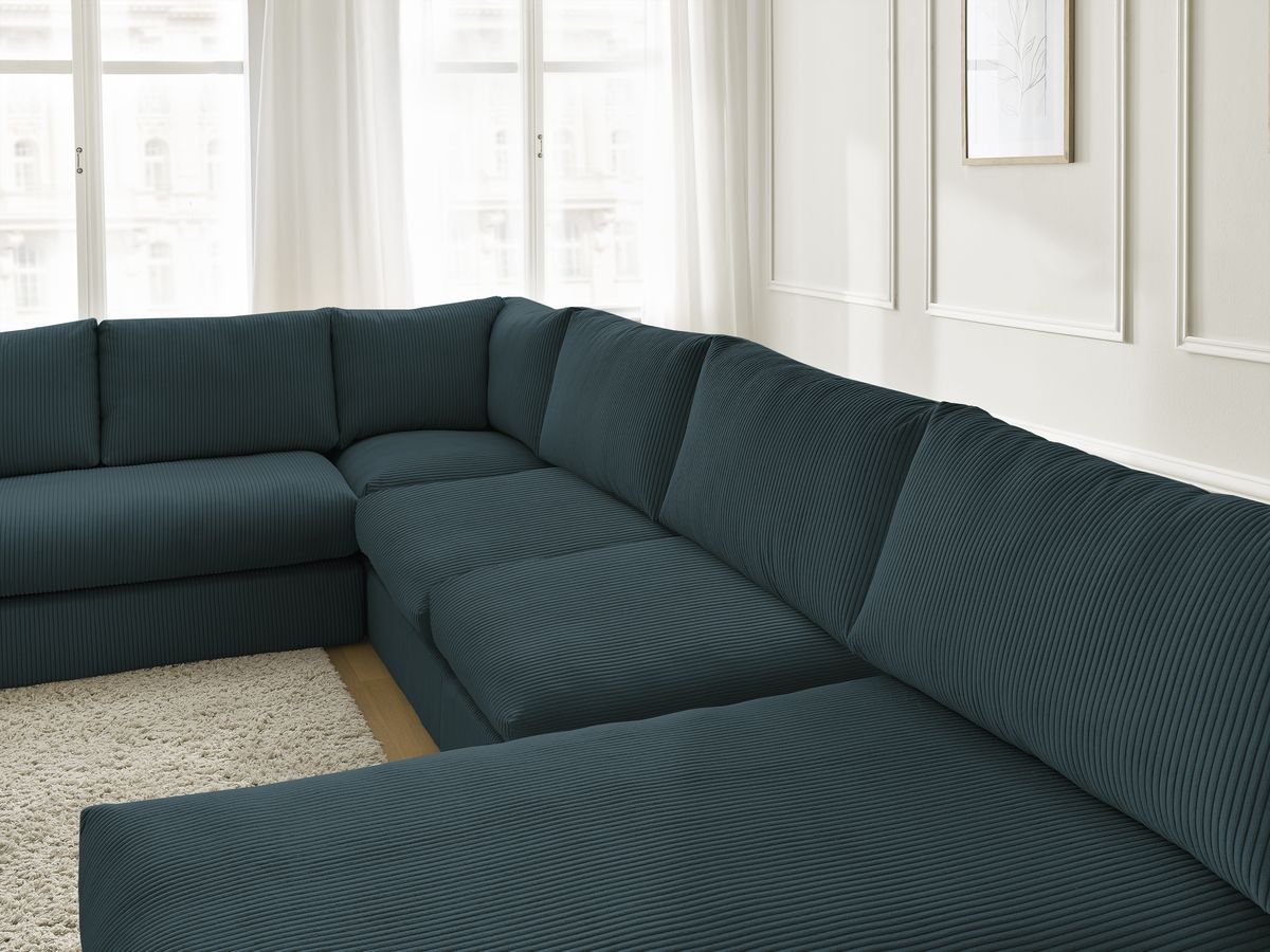 Bobochic Paris Ecksofa Cordsamt Dunkelblau