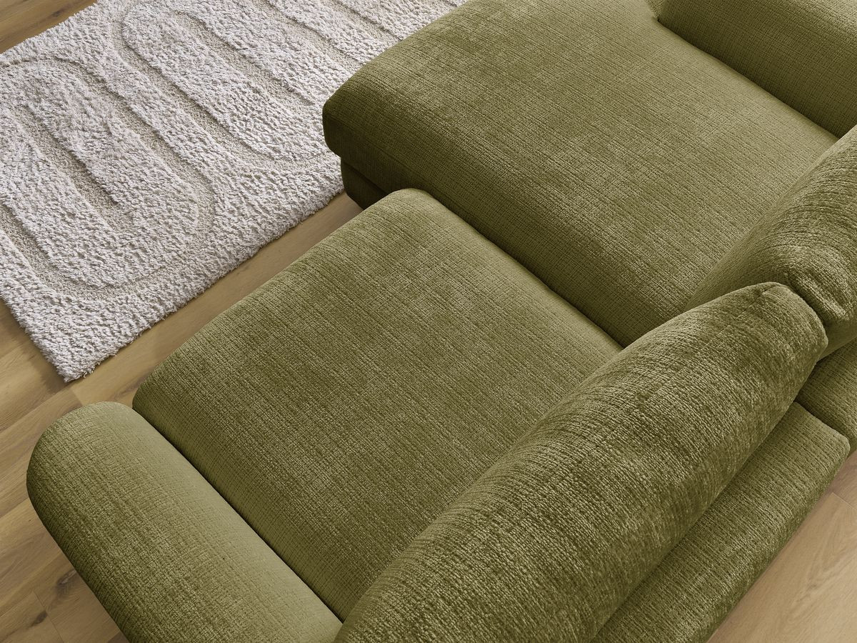 Bobochic Leonore Ecksofa Strukturstoff Grün Ecke links