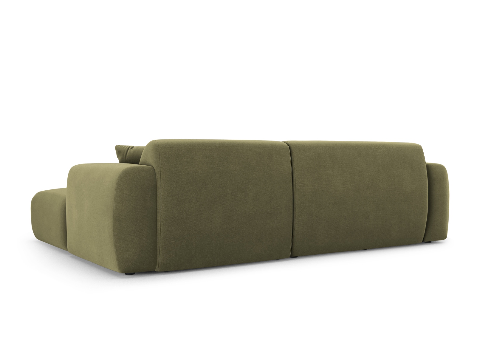 Cosmopolitan Design Ecksofa Nolio 4-Sitzer kleine Version Samt Casino Hellgrün Rechts