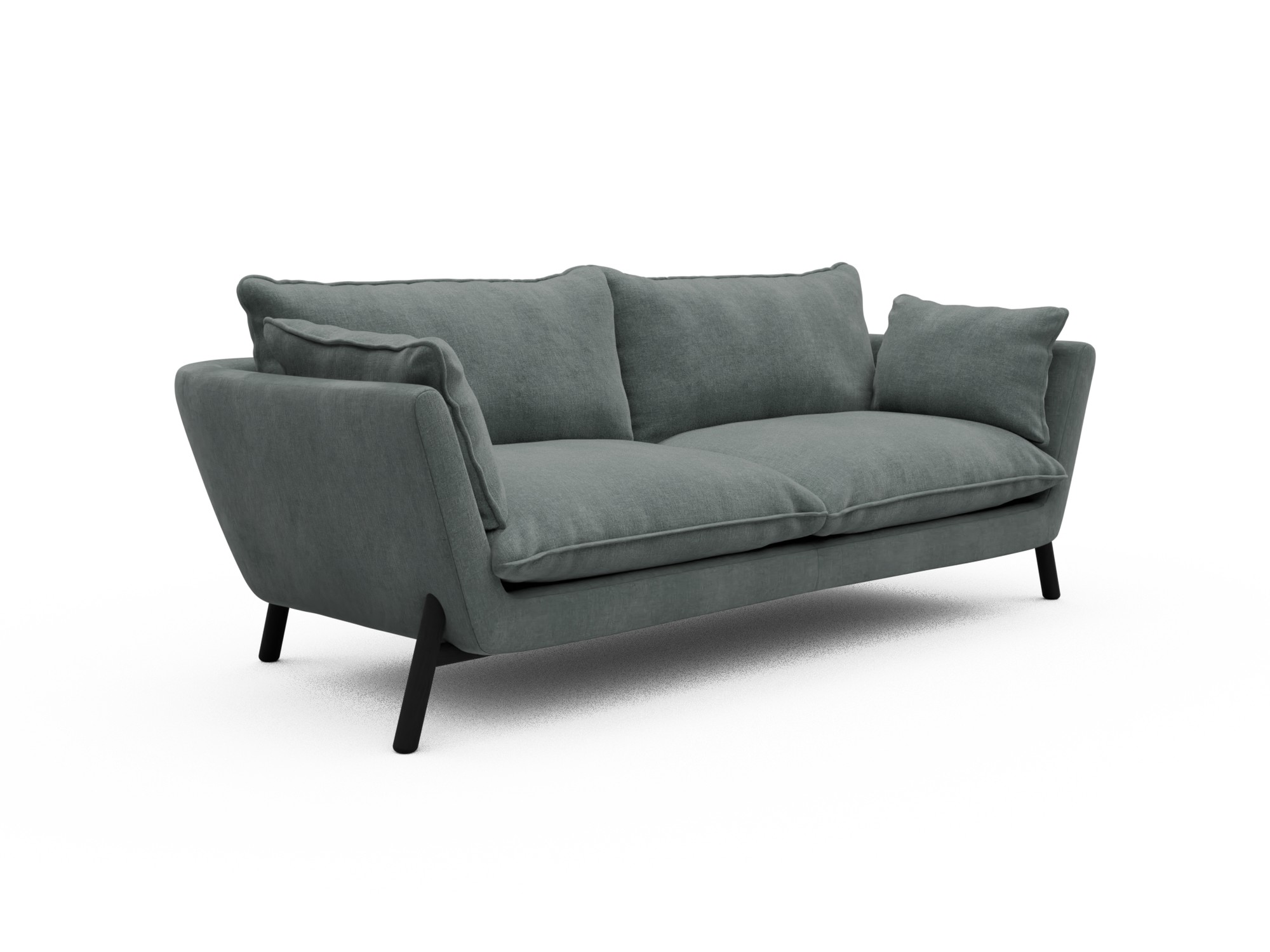 Skandi Home Sofa Emil Soft 3-Sitzer Beinfarbe Eiche Schwarz Smooth-Silver-Grey moebelfaktor
