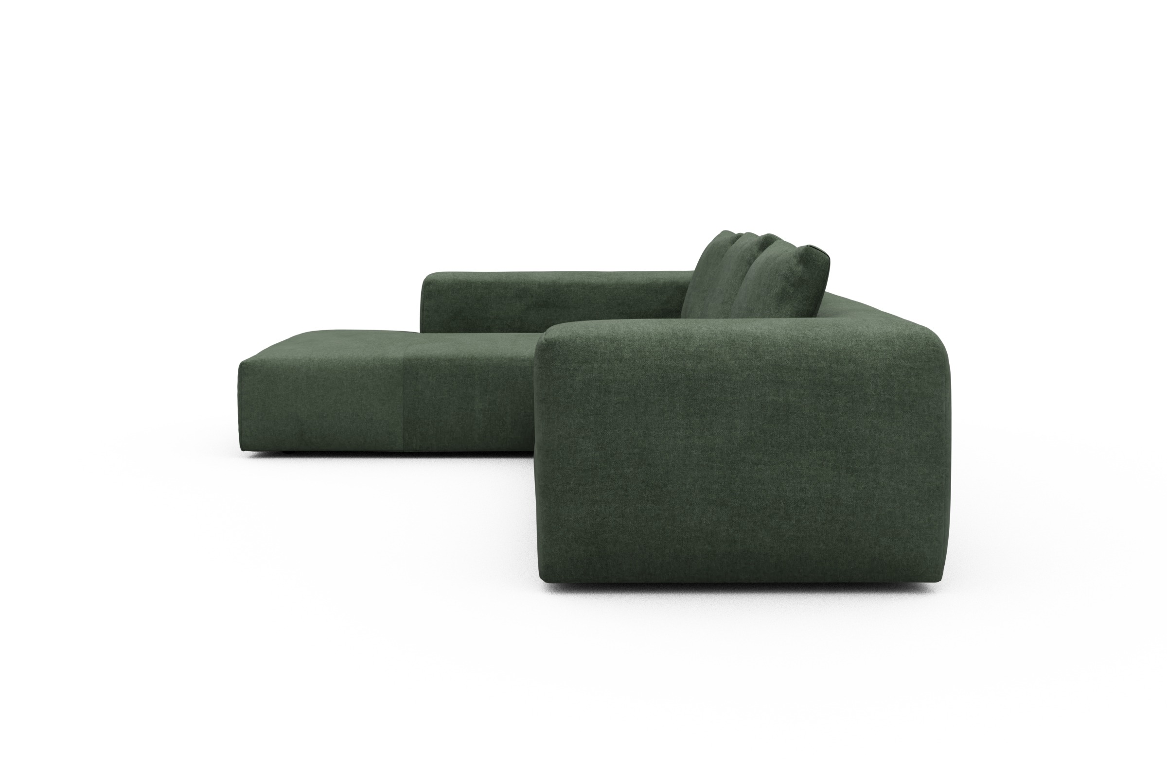 Ecksofa Fred Relax-Ecke links mit 2,5-Sitzer Casone-Forest-Green