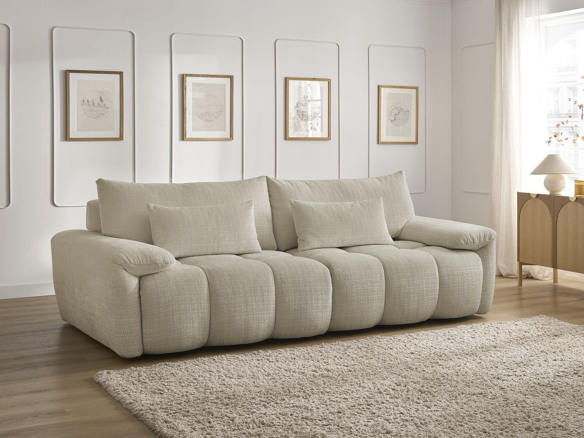 Bobochic Ivane Sofa 3-Sitzer Strukturstoff Beige