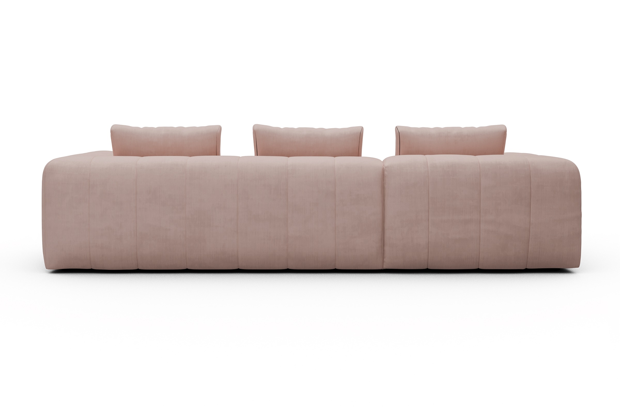 Ecksofa Hugo 2,5-Sitzer Armlehne rechts mit Chaiselongue Cordufine-Blush