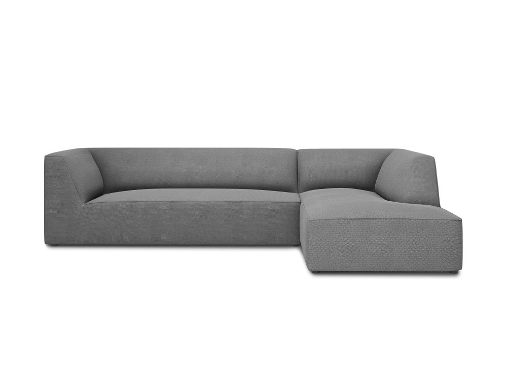 Cosmopolitan Design Ecksofa Siena 4-Sitzer Strukturierter Stoff Ottawa Grau Rechts