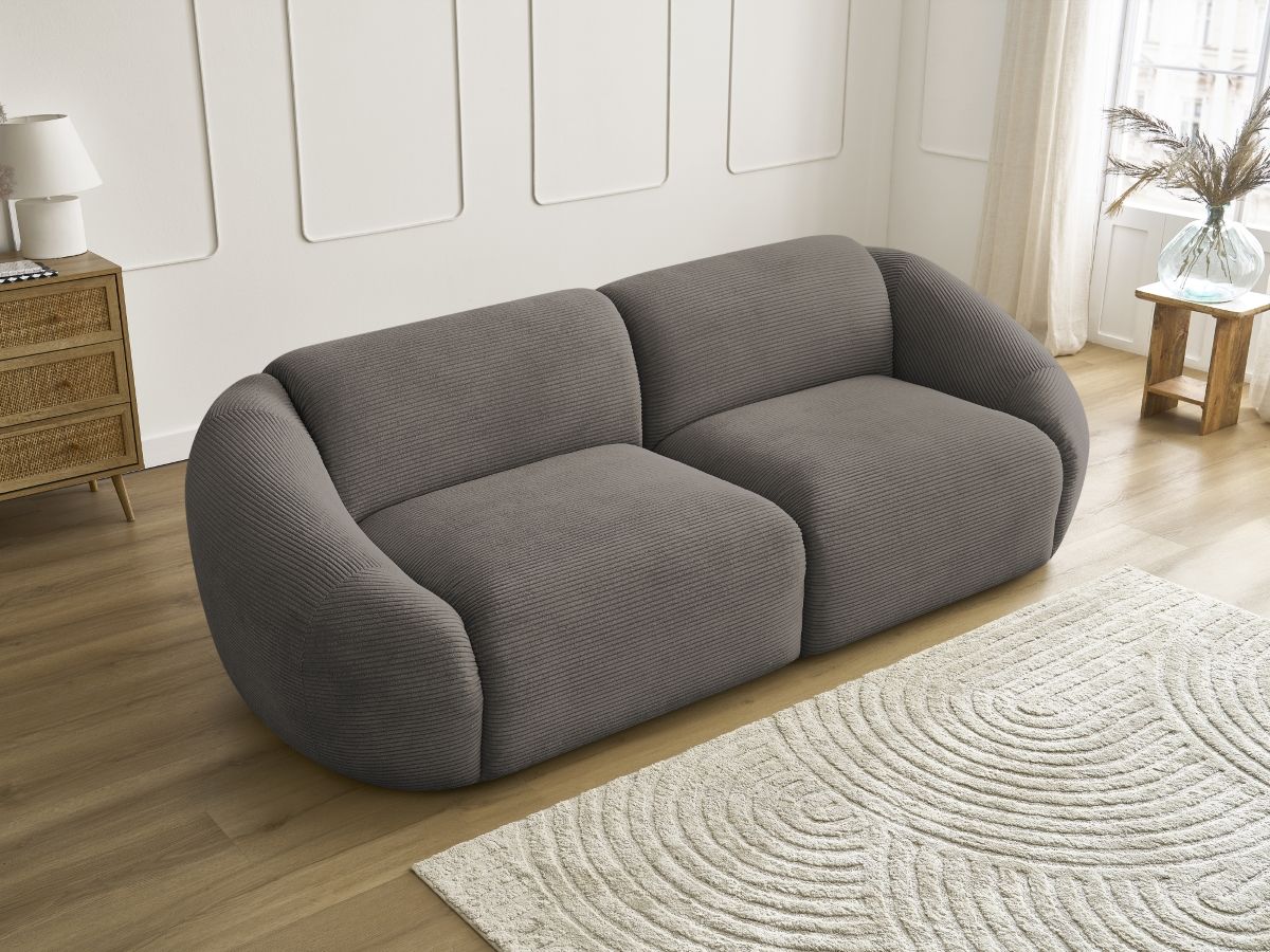 Bobochic Tina Sofa 3-Sitzer Cordsamt Taupe