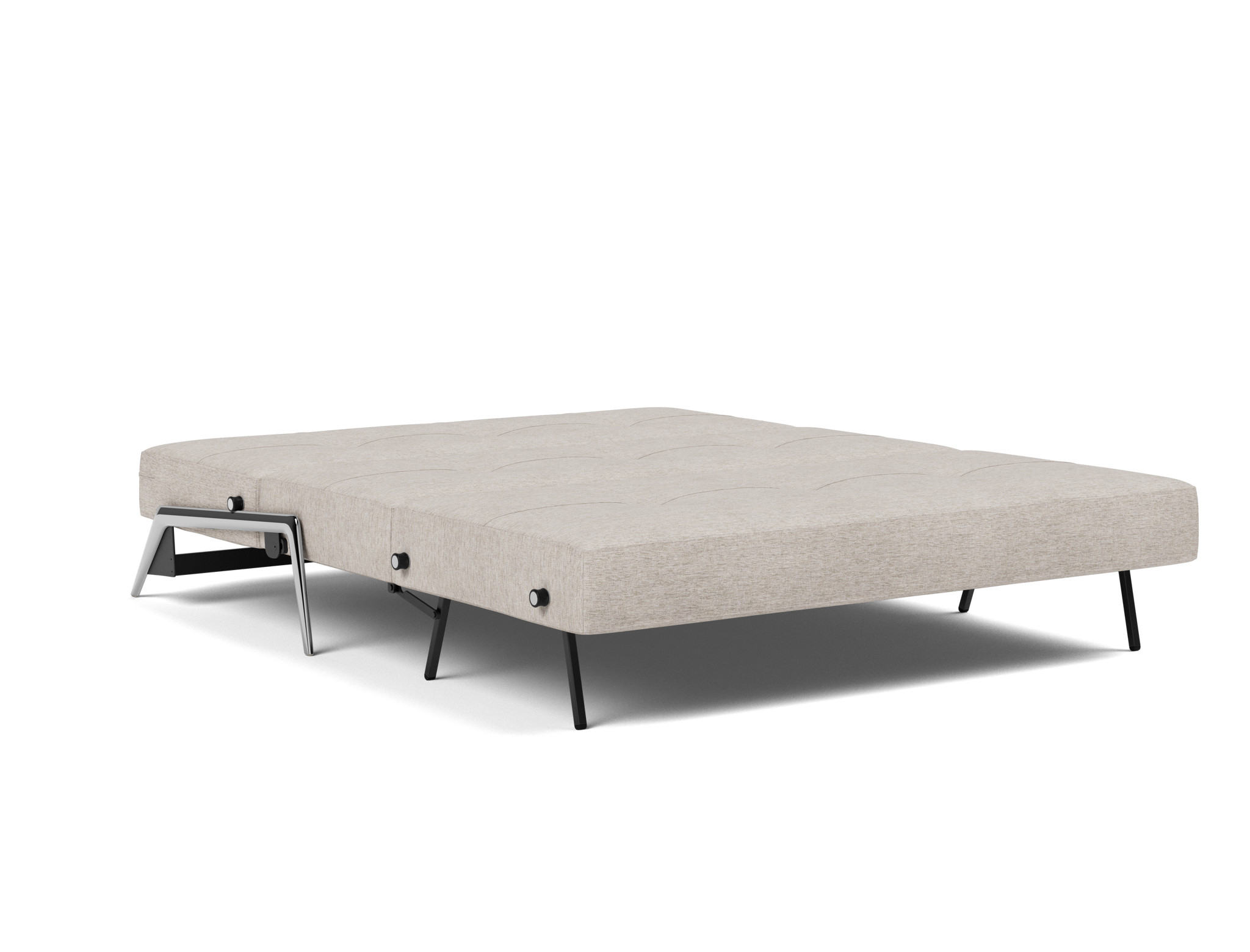 Schlafsofa Cubed 160 Chenille Yuveno 471-Sand Beine Aluminium