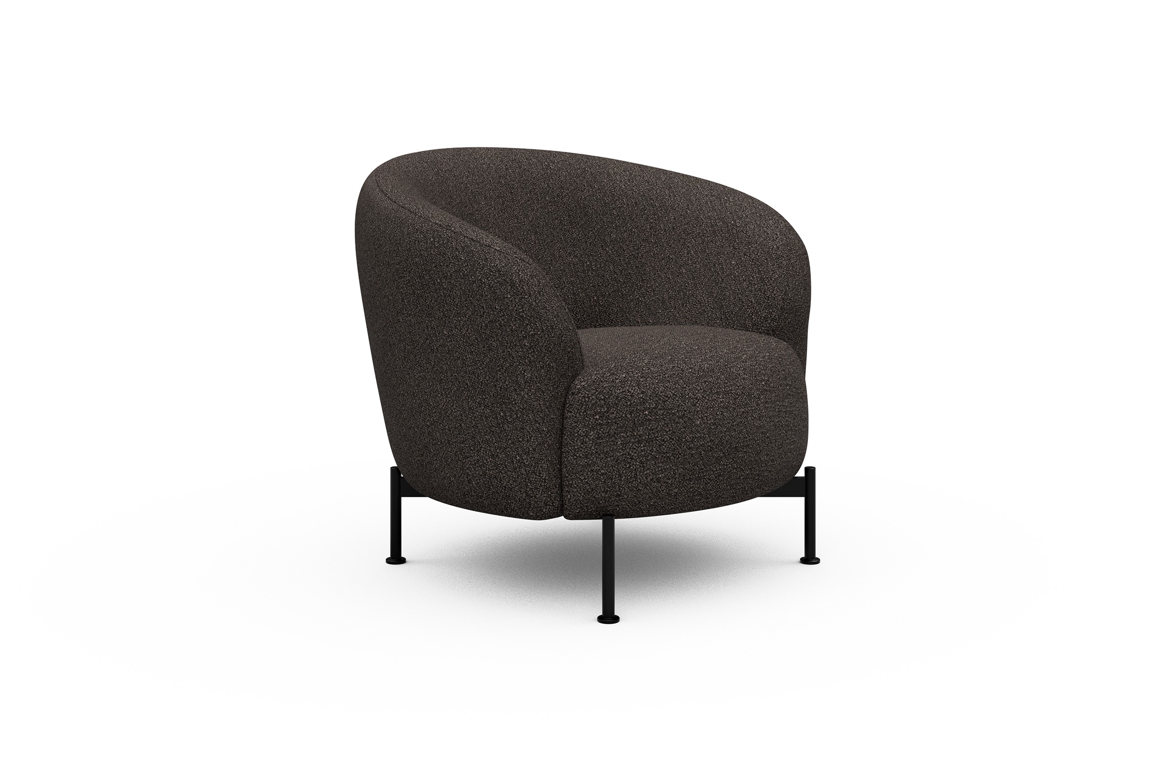 Sessel Ronda X-Metallgestell Schwarz Boucle-Taupe
