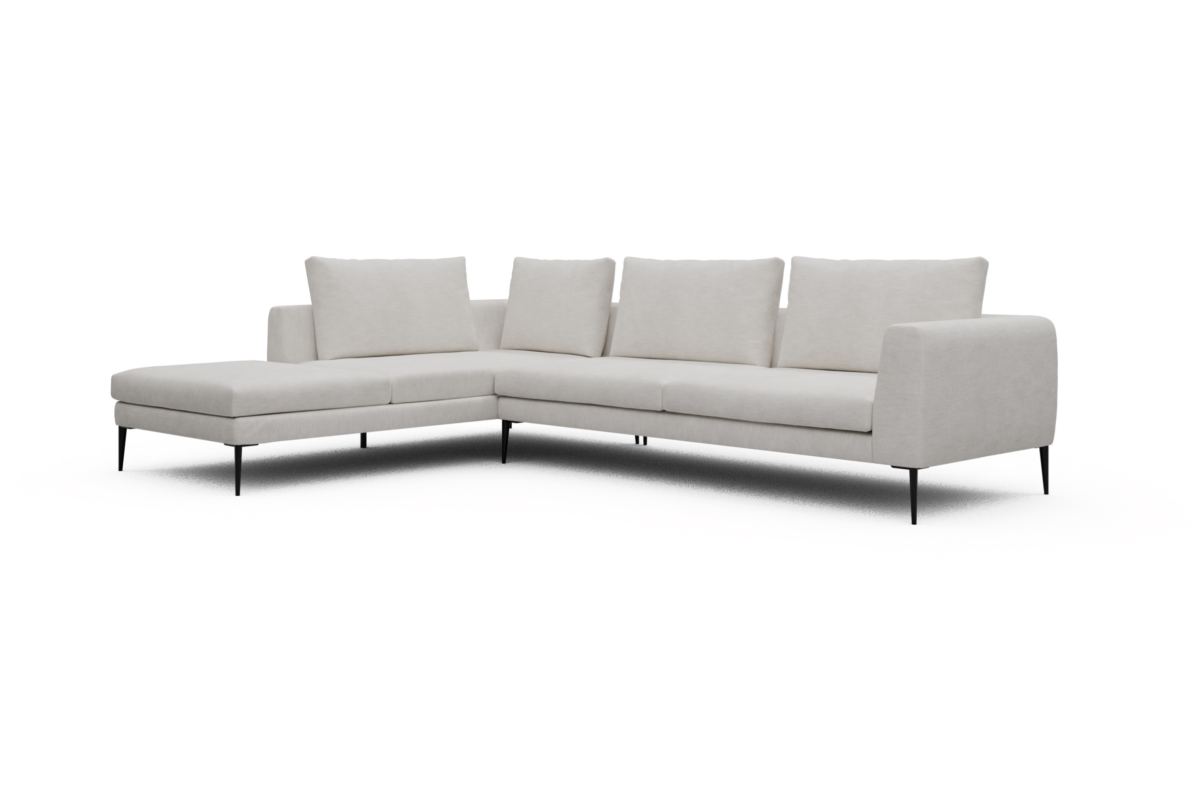 Ecksofa Paul Relax-Ecke rechts mit 3-Sitzer Vivus-Dusty-Off-White