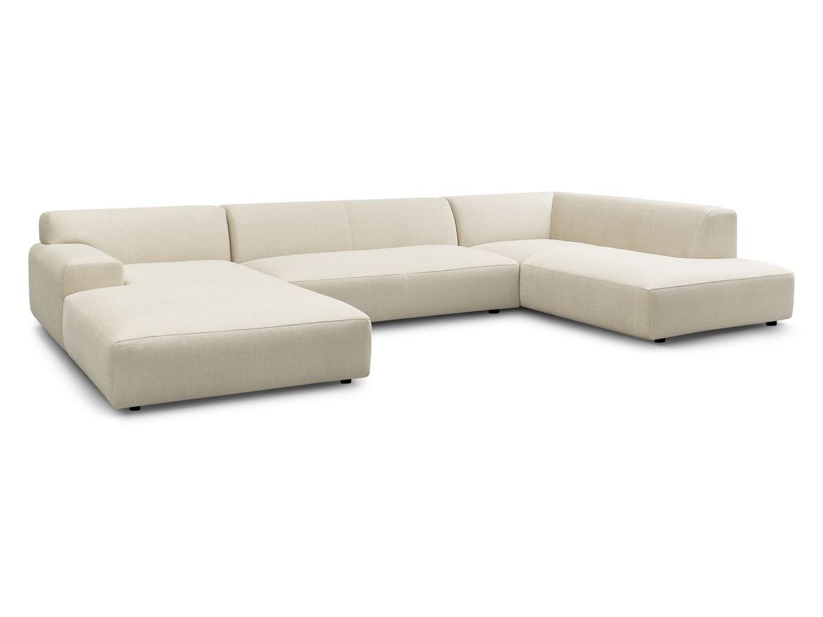 Bobochic Lavena Wohnlandschaft 399 × 220 cm Samt Beige Ecke links