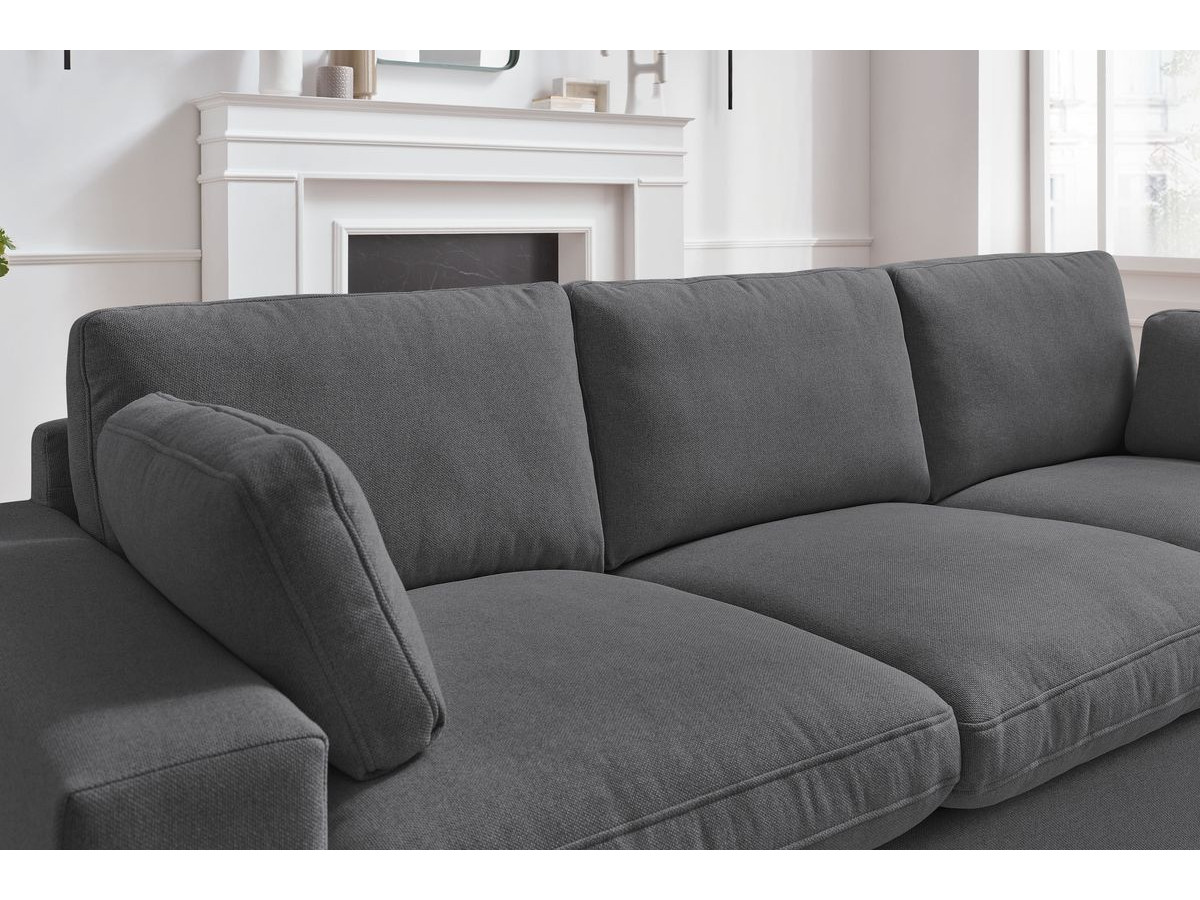Bobochic Belair Sofa 3-Sitzer 250 × 93 cm Stoff Dunkelgrau