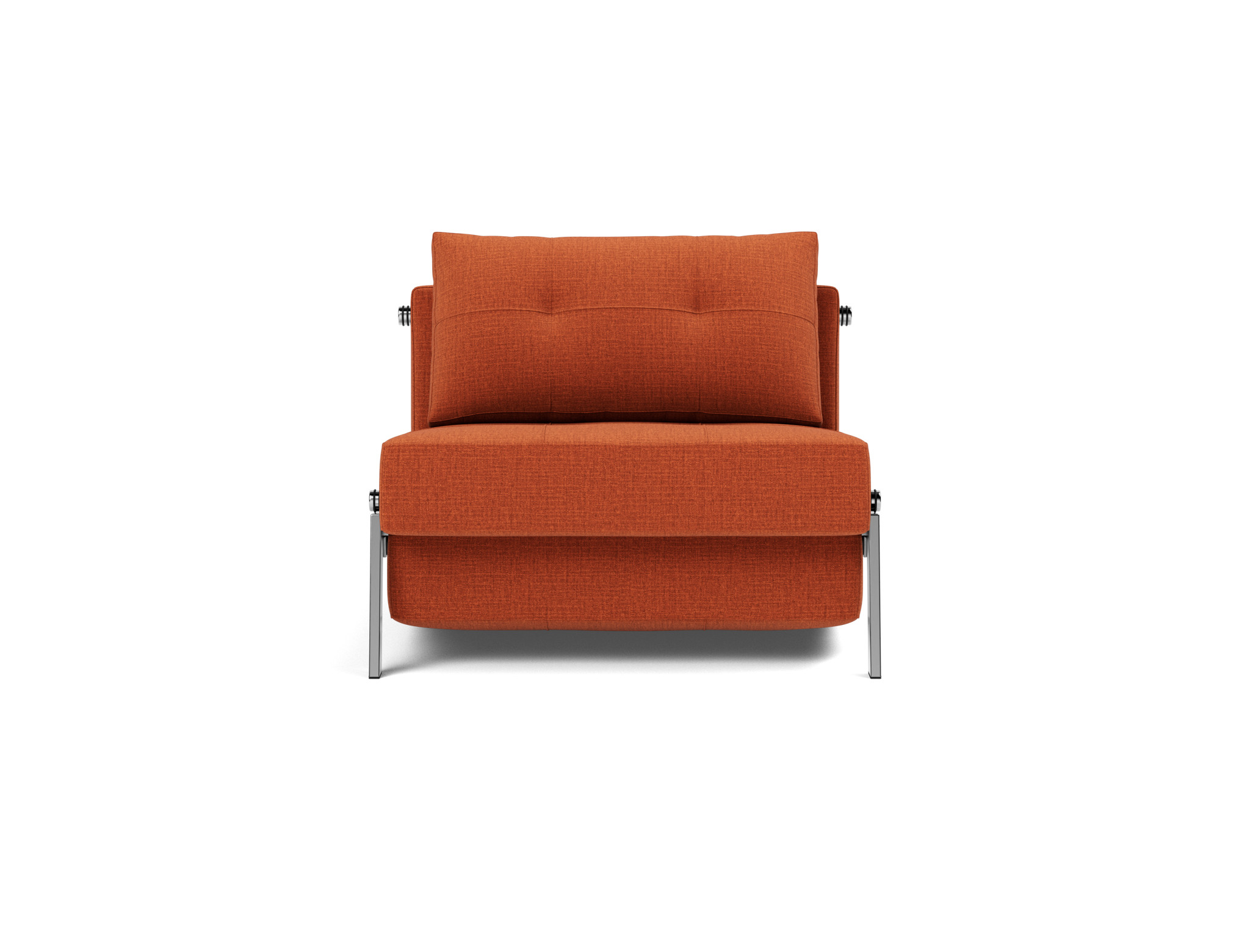 Schlafsessel Cubed 90 Chenille Esina 412-Rust-Orange Beine Chrom