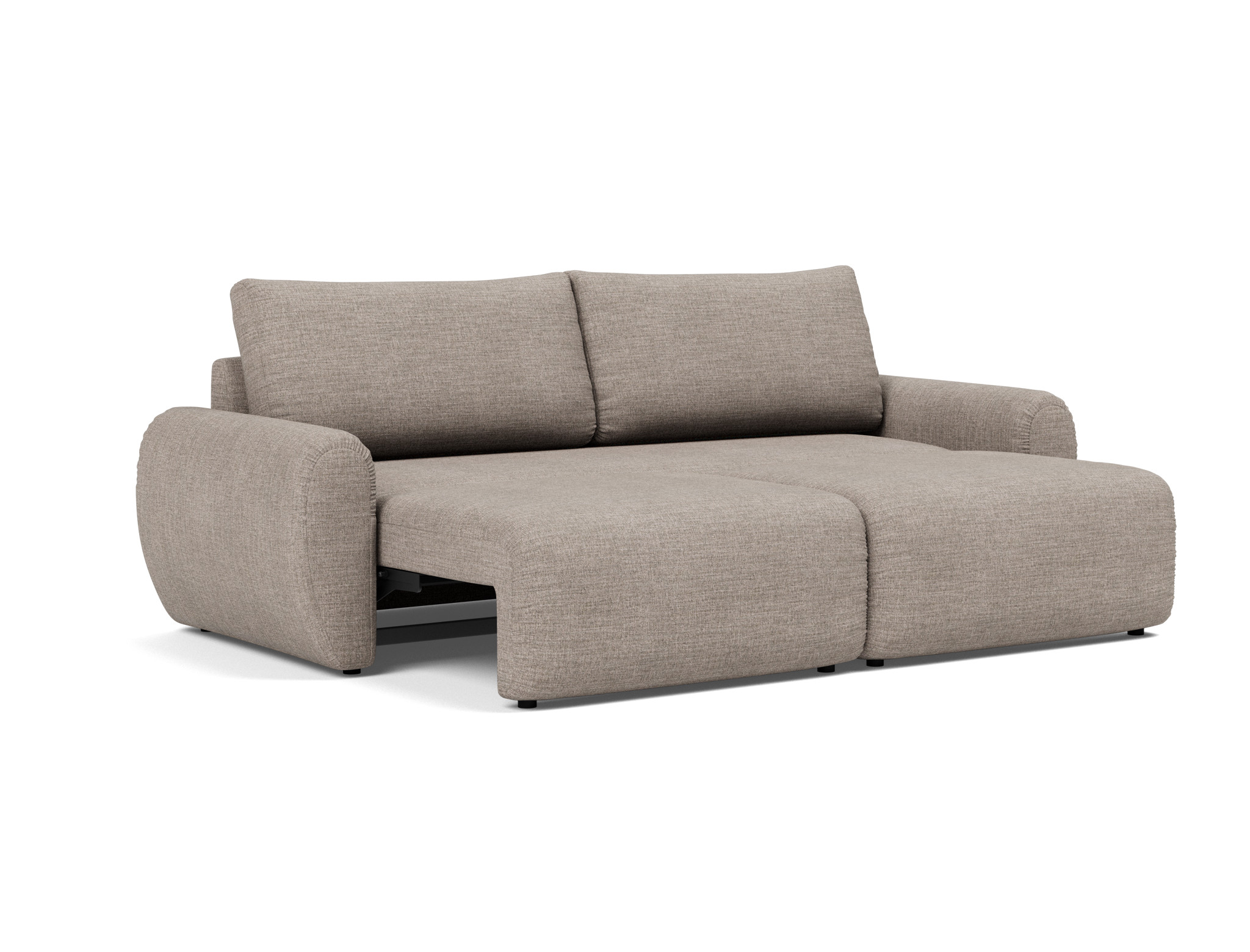 Schlafsofa Norum mit Curve-Armlehnen Chenille Yuveno 472-Warm-Grey