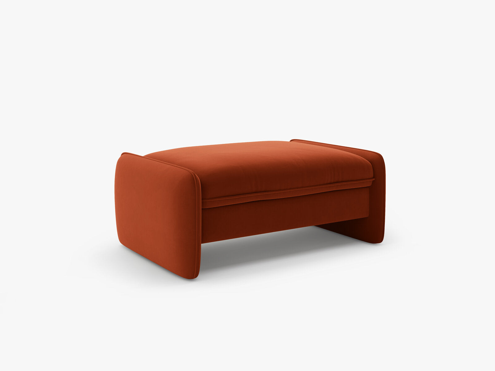 Micadoni Georgia Pouf XL Samt Magic Velvet Kastanienbraun