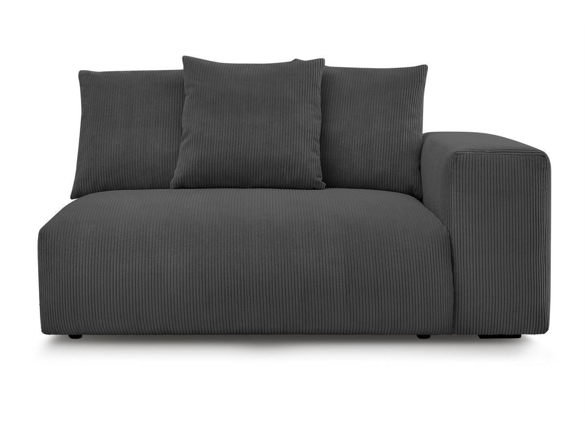 Bobochic Voltaire Sofamodul 2-Sitzer 178 × 100 cm Cordsamt Dunkelgrau Ecke rechts