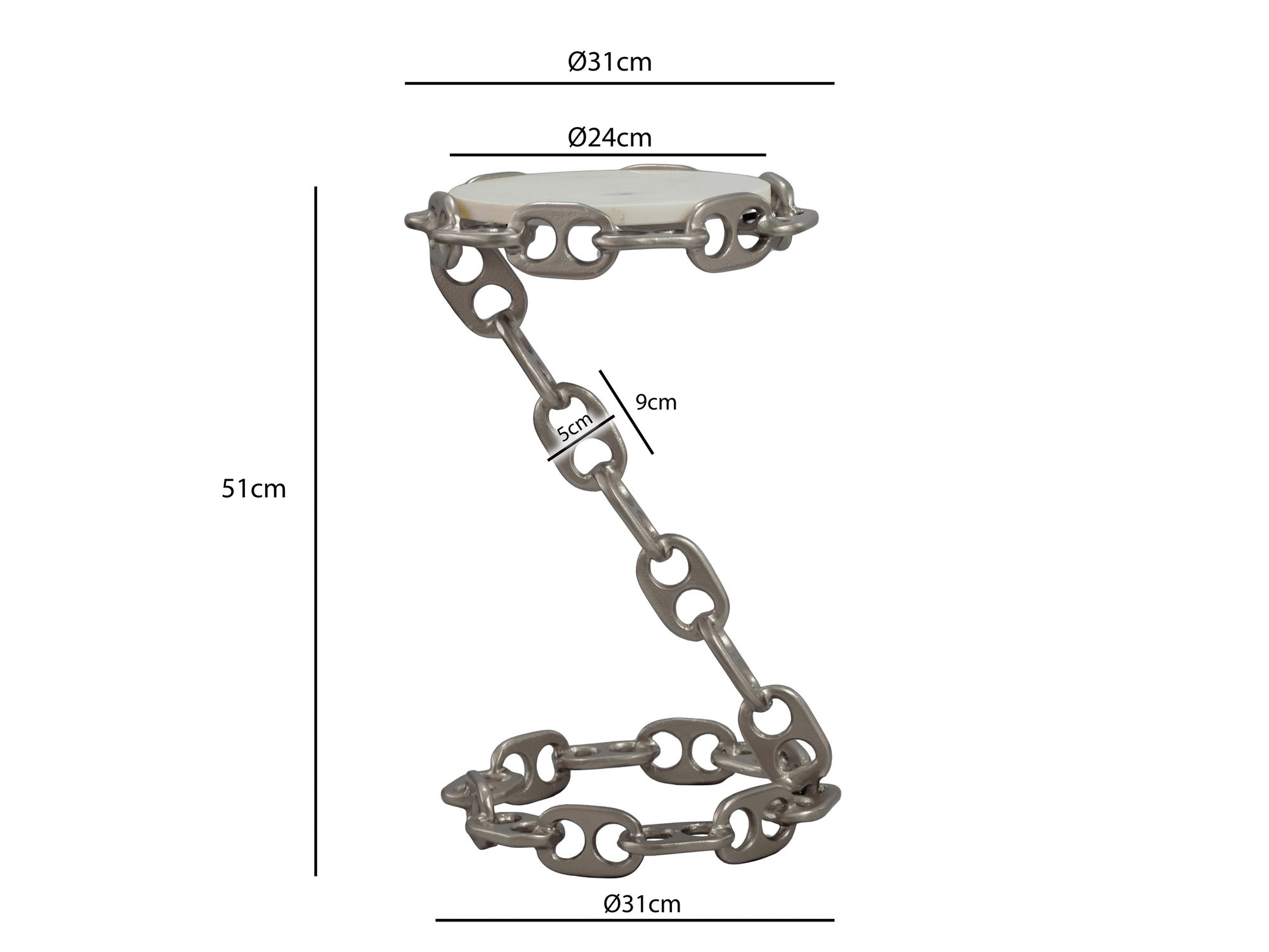 Beistelltisch Lundo Marmor Silber Ø 31 cm
