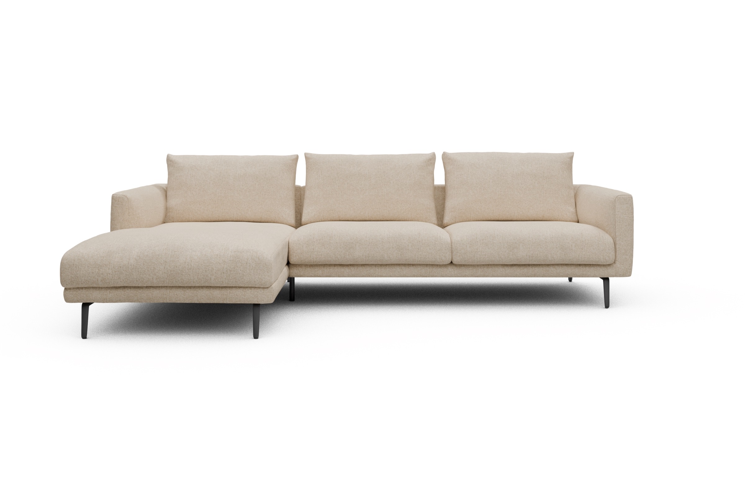 Skandi Home Ecksofa Karl Chaiselongue links mit 2,5-Sitzer Casone-Natural-Beige moebelfaktor