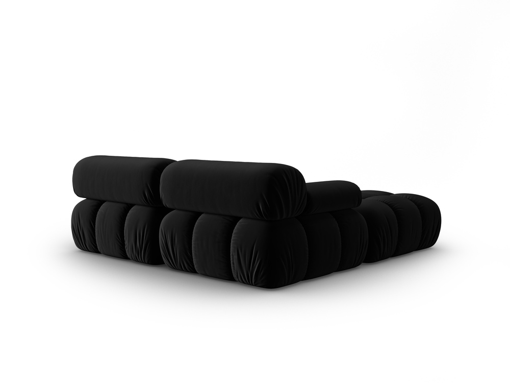 Cosmopolitan Design Modulares Ecksofa Cortina 3-Sitzer Samt Bluvel Schwarz