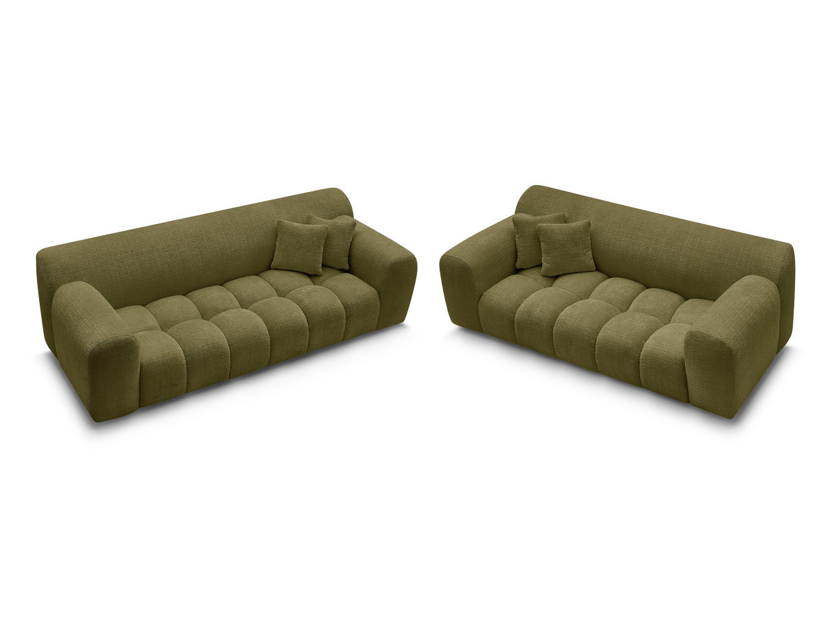 Bobochic Melisse Sofa 5-Sitzer Strukturstoff Grün