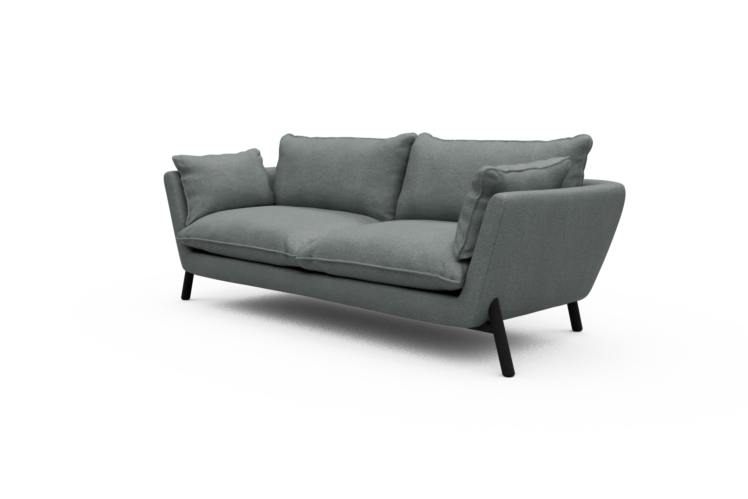 Sofa Emil PREMIUM 3-Sitzer Beinfarbe Eiche Schwarz Denari-Soft-Grey