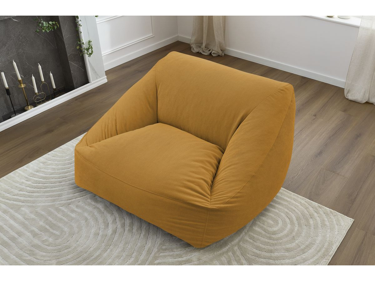 Bobochic Lilibet Pouf Cordsamt Gelb